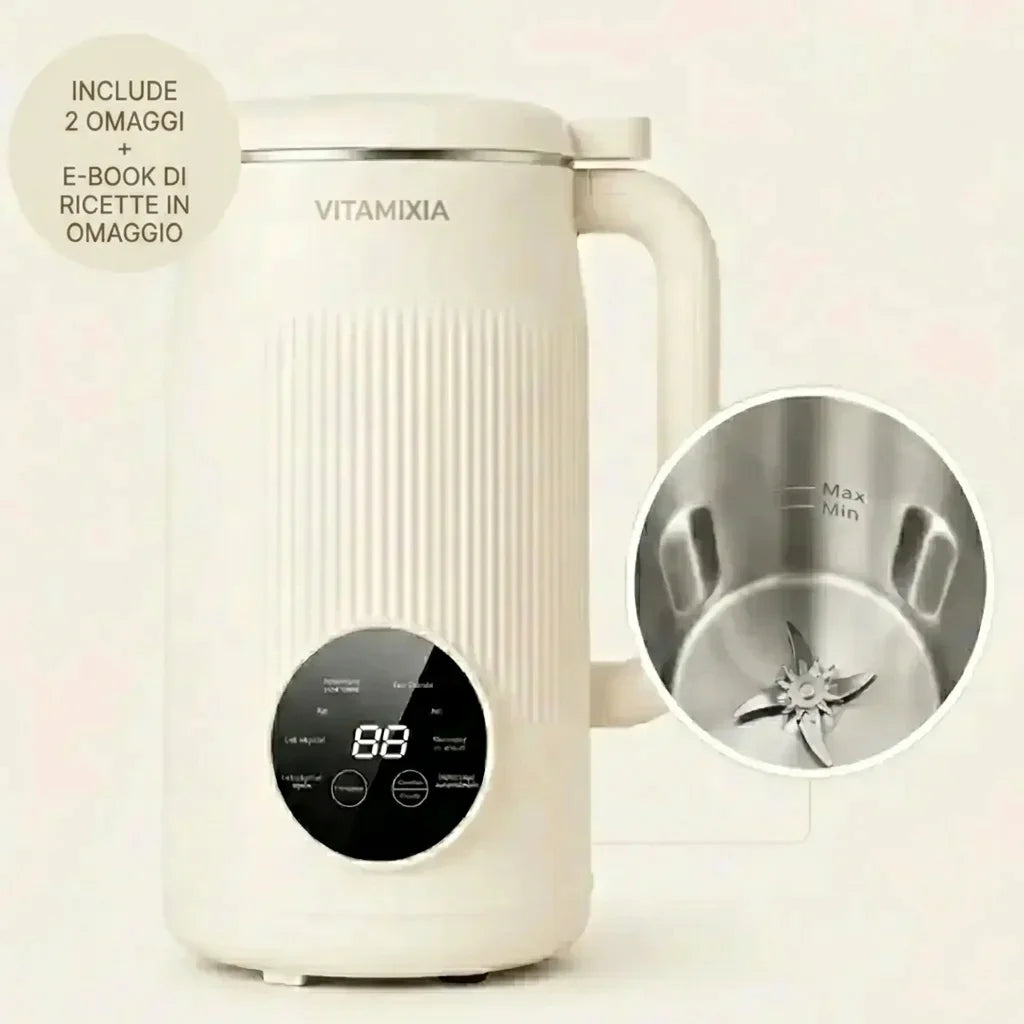 VitaMixia - Multifunzione 8 in 1 per Preparare Bevande Vegetali, Succhi e Molto Altro