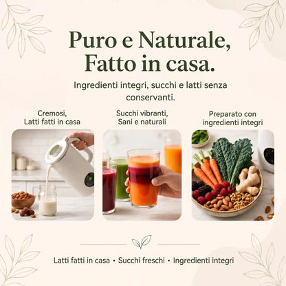 VitaMixia - Multifunzione 8 in 1 per Preparare Bevande Vegetali, Succhi e Molto Altro
