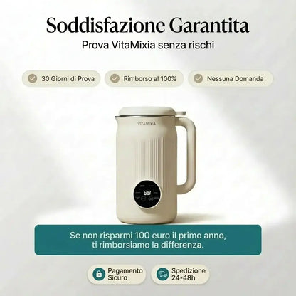 VitaMixia Multifunzione 8 in 1, Prepara Bevande Vegetali, Succhi e Molto Altro.