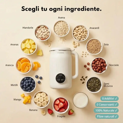 VitaMixia Multifunzione 8 in 1, Prepara Bevande Vegetali, Succhi e Molto Altro.