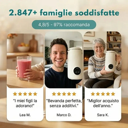 VitaMixia Multifunzione 8 in 1, Prepara Bevande Vegetali, Succhi e Molto Altro.